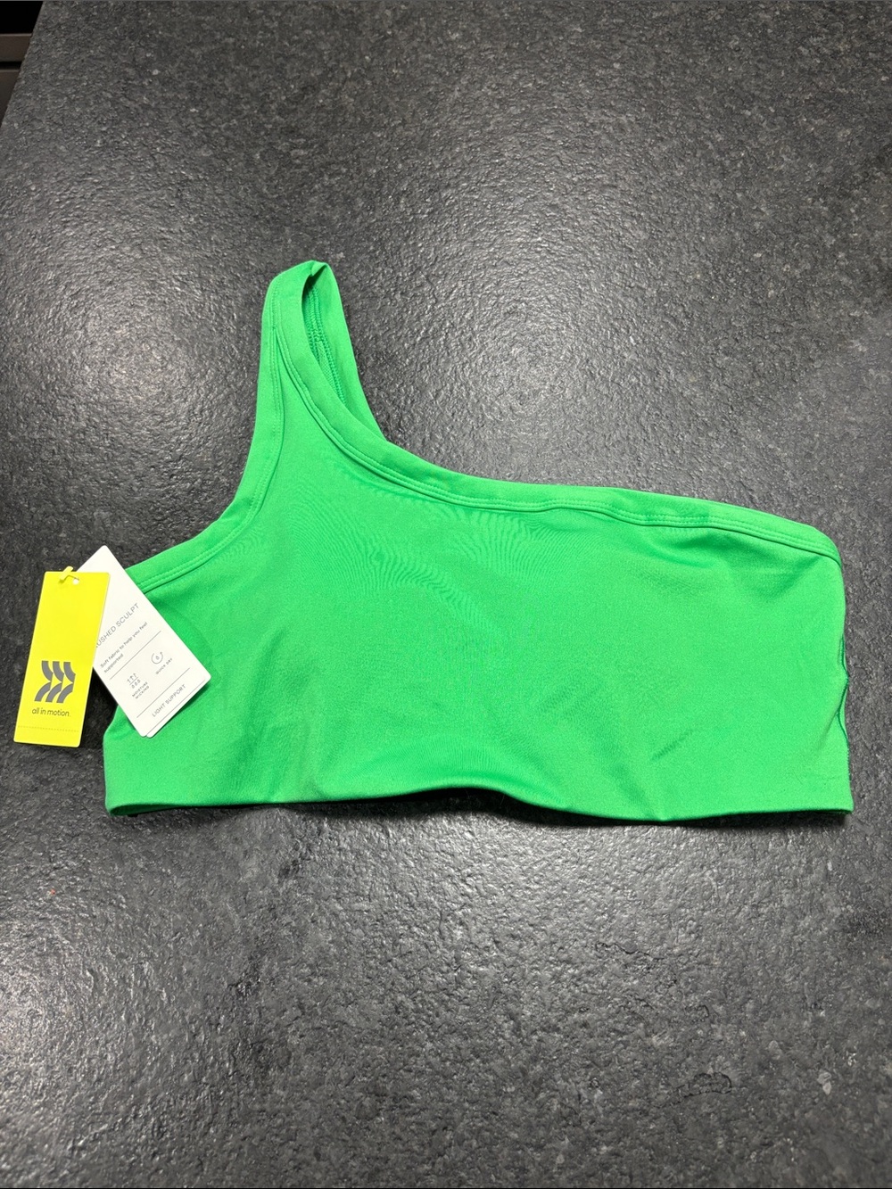 all in motion One-Shoulder Swim Top - Bright Green